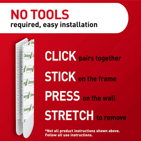 Command suitable for painted cinderblock surfaces for secure hanging