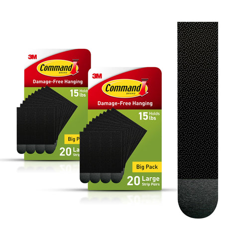 Command picture hanging strips packaged in 40 pairs for damage-free decorating.