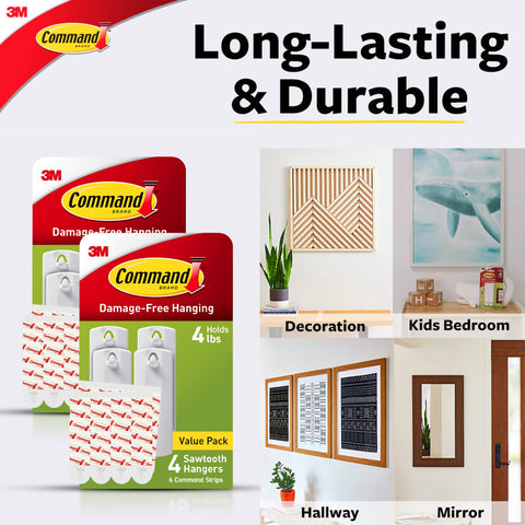 Strips work on glass or tile surfaces for versatile hanging