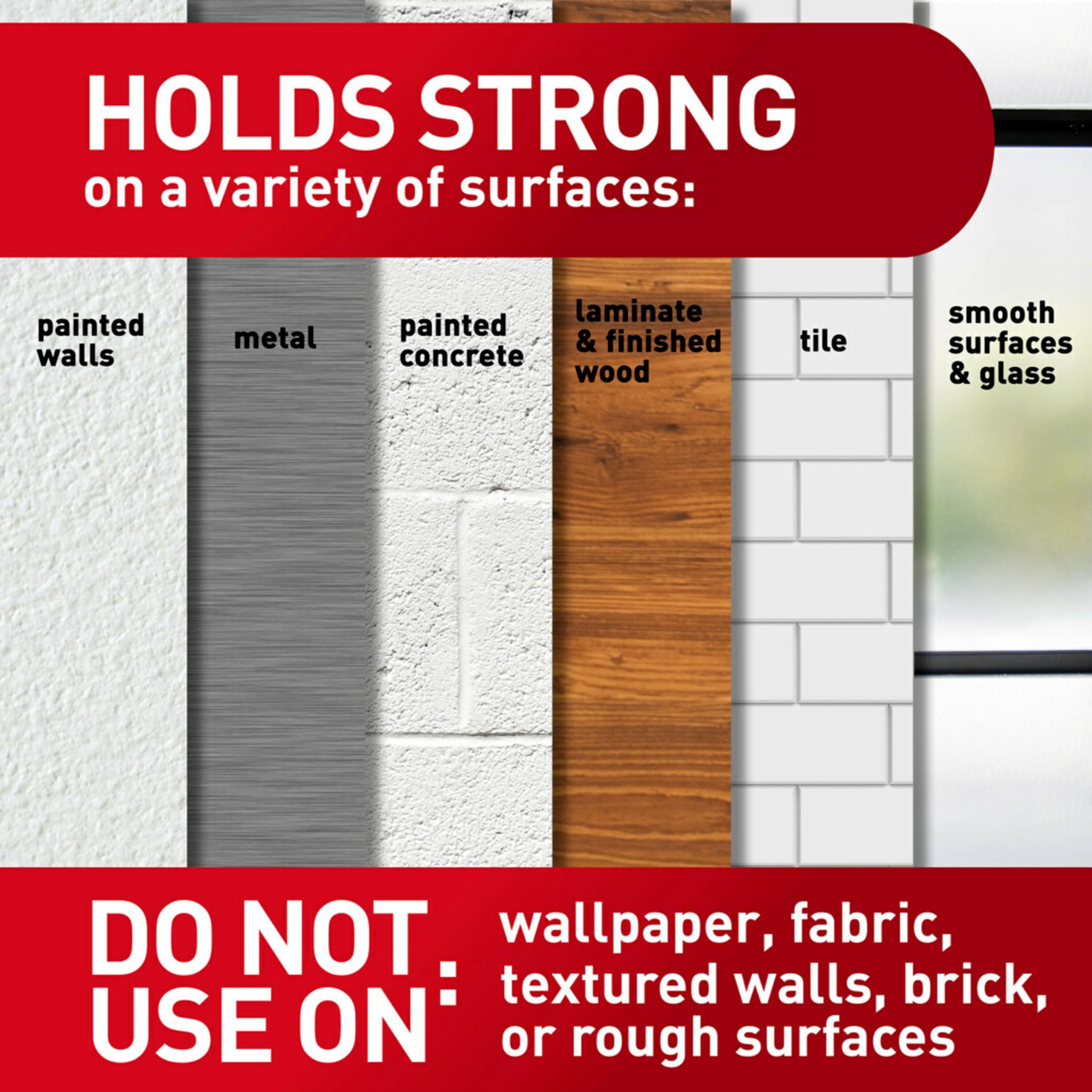 Works on tile and wood surfaces