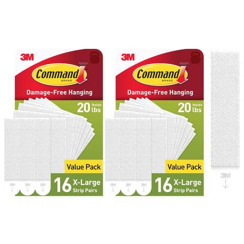 Command XL Heavyweight Strips box showing 32 pairs and 20 lb capacity