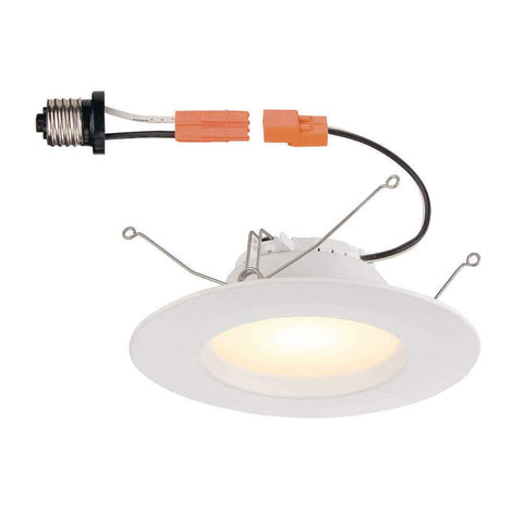 Commercial Electric 5-6 inch recessed LED trim in white, providing glare-free illumination and energy savings.