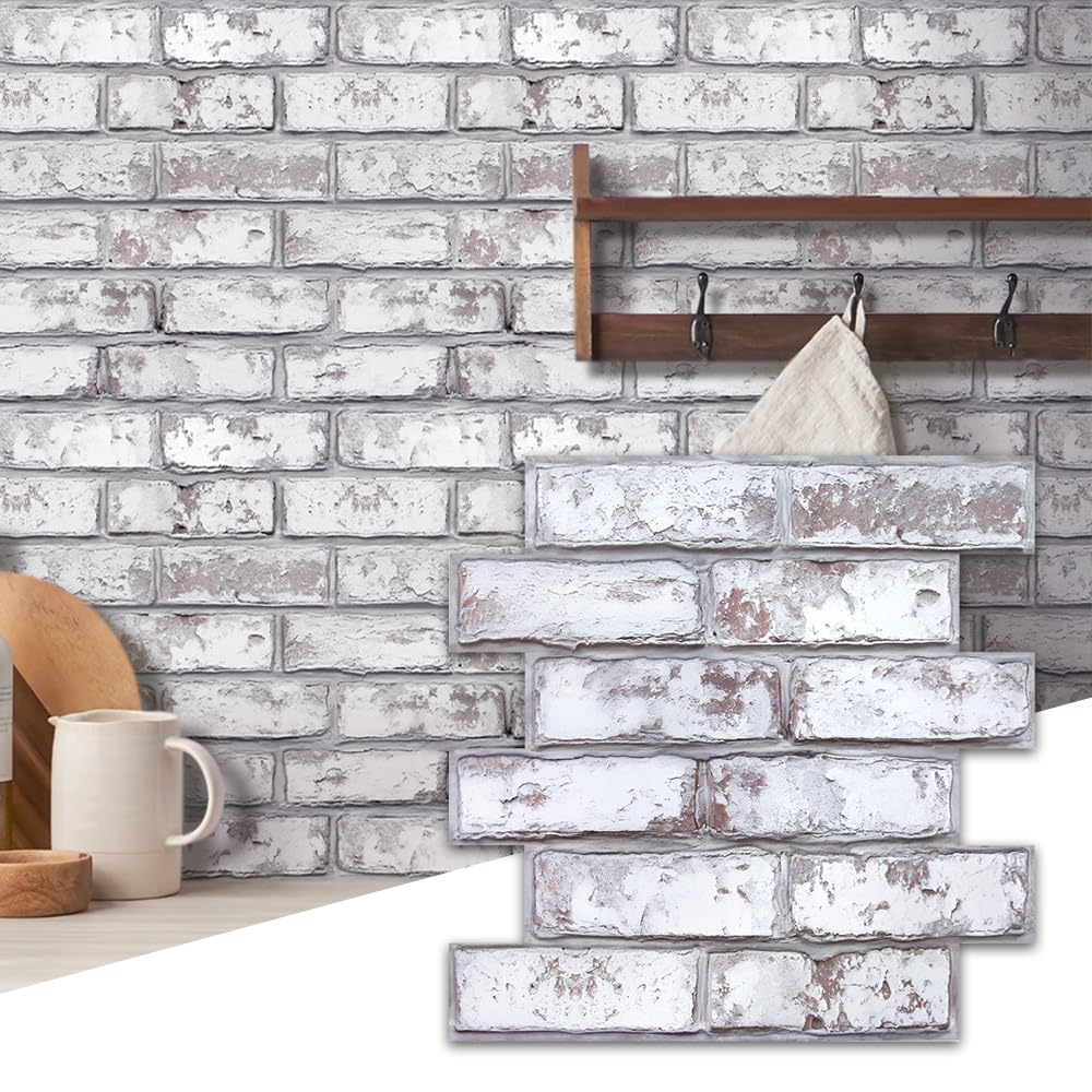 Commomy 3D faux brick wall panel pack with realistic texture for DIY walls.