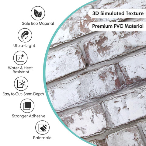 Commomy brick wall panel cutting for simple trimming with scissors.