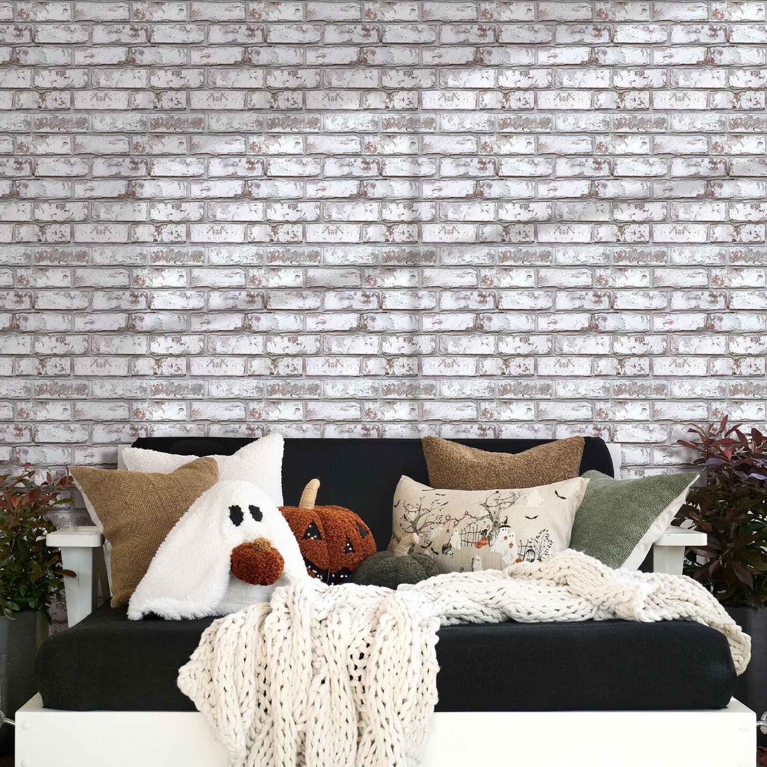 Commomy kitchen brick backsplash panel adds stylish protection.