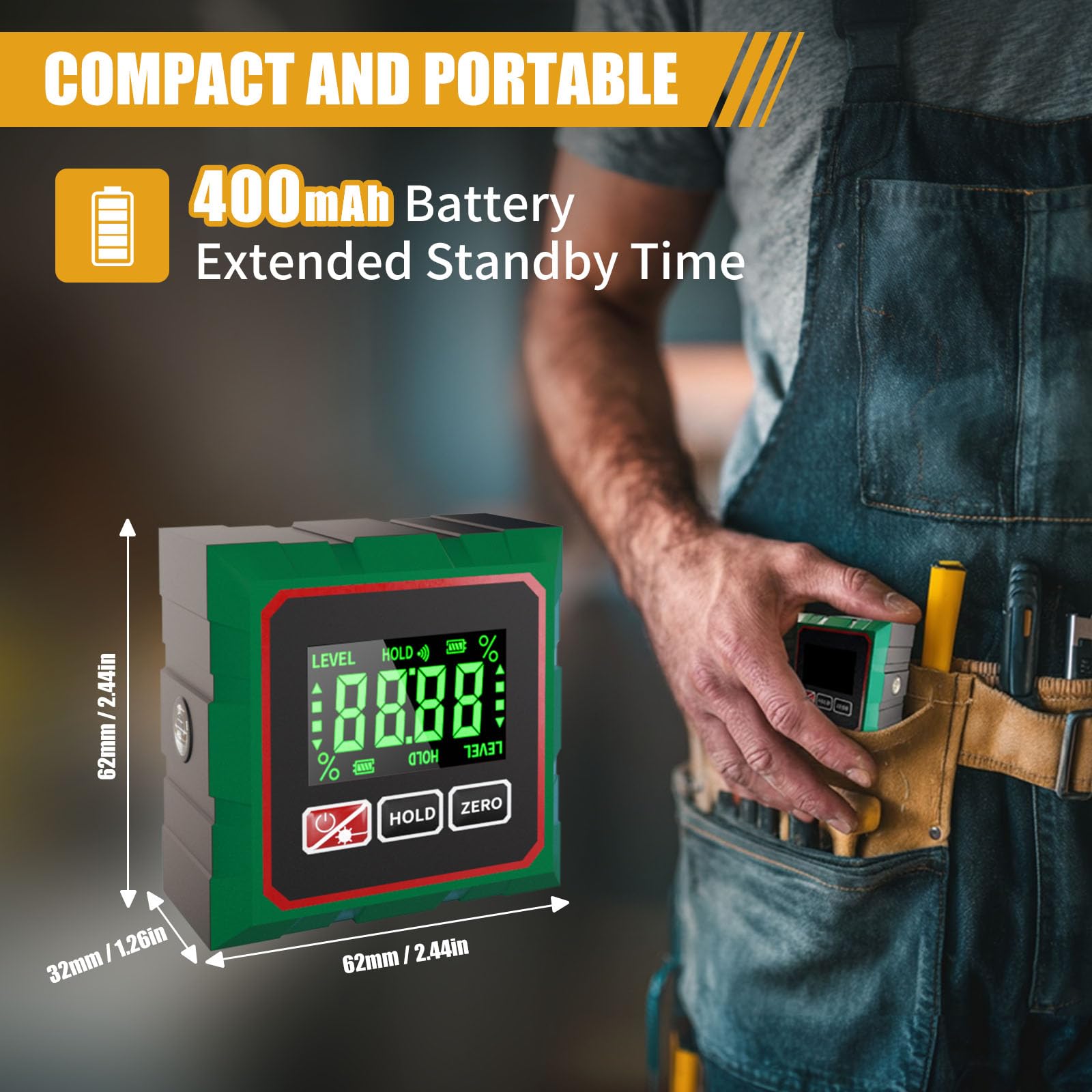 Comodico backlit display enables clear readings in dim workshops.