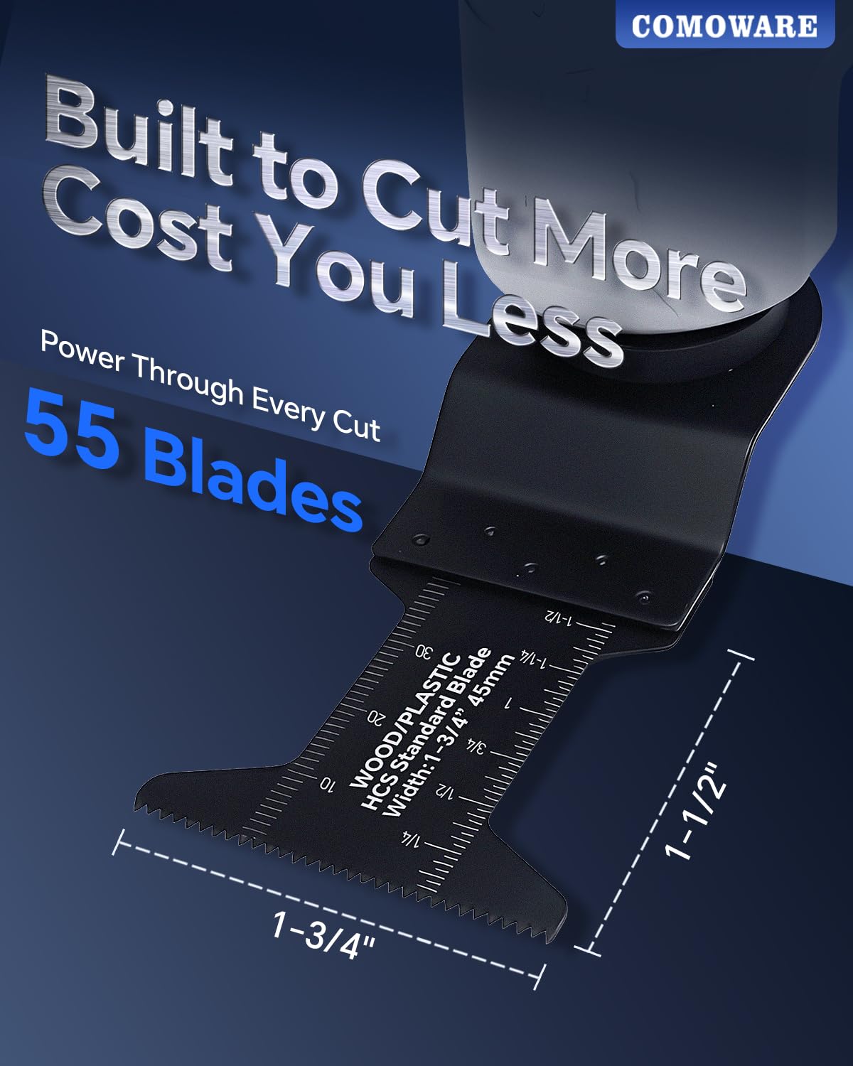 COMOWARE blades fit many tools with quick-release, saving setup time.