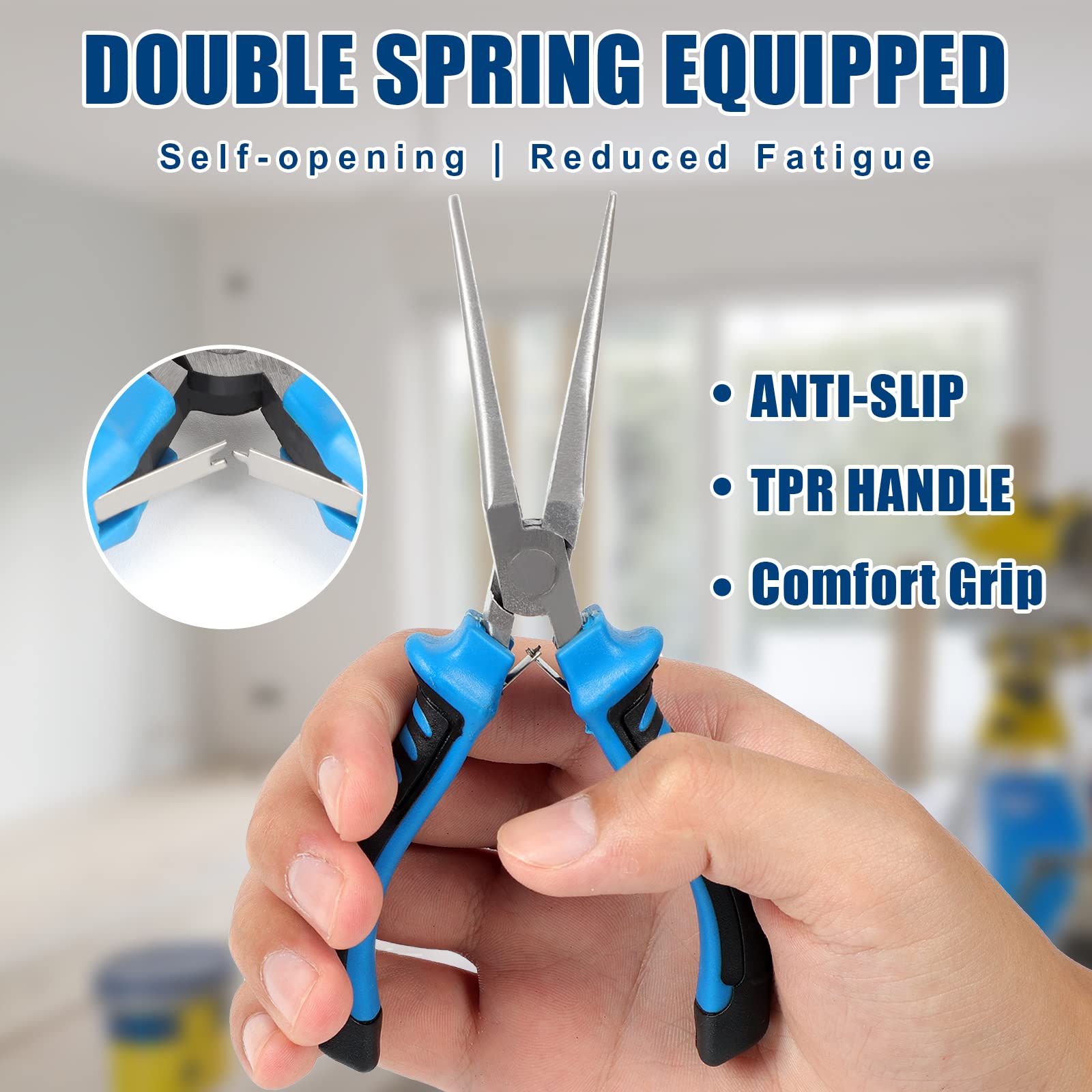COMOWARE mini bent nose pliers angle wires safely