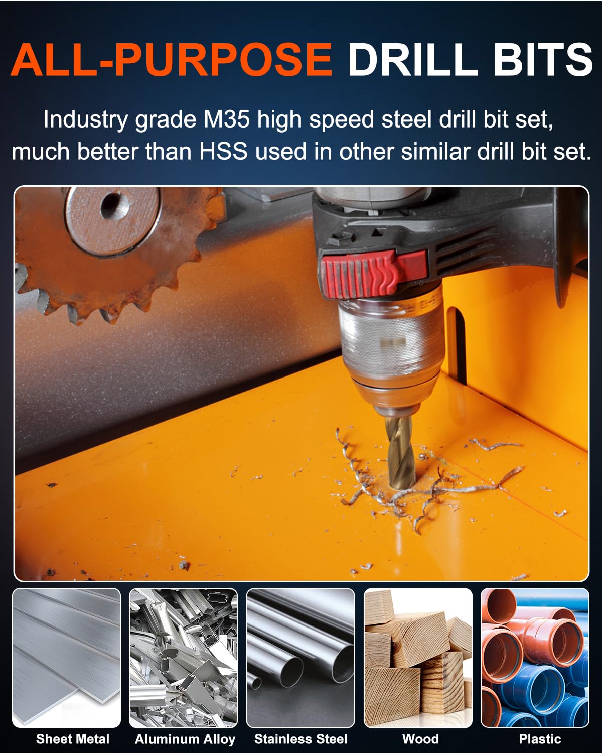 COMOWARE bits perform well on wood and plastic alongside metal applications.