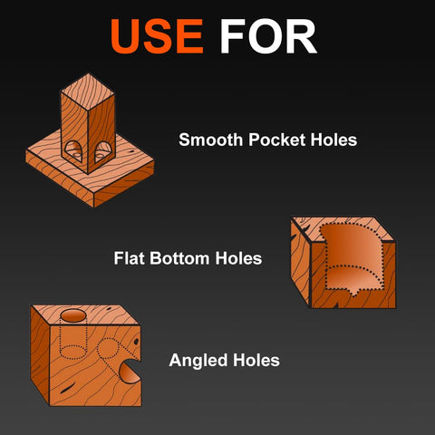 Curls and chip-off from COMOWARE bits illustrate fast, clean drilling.
