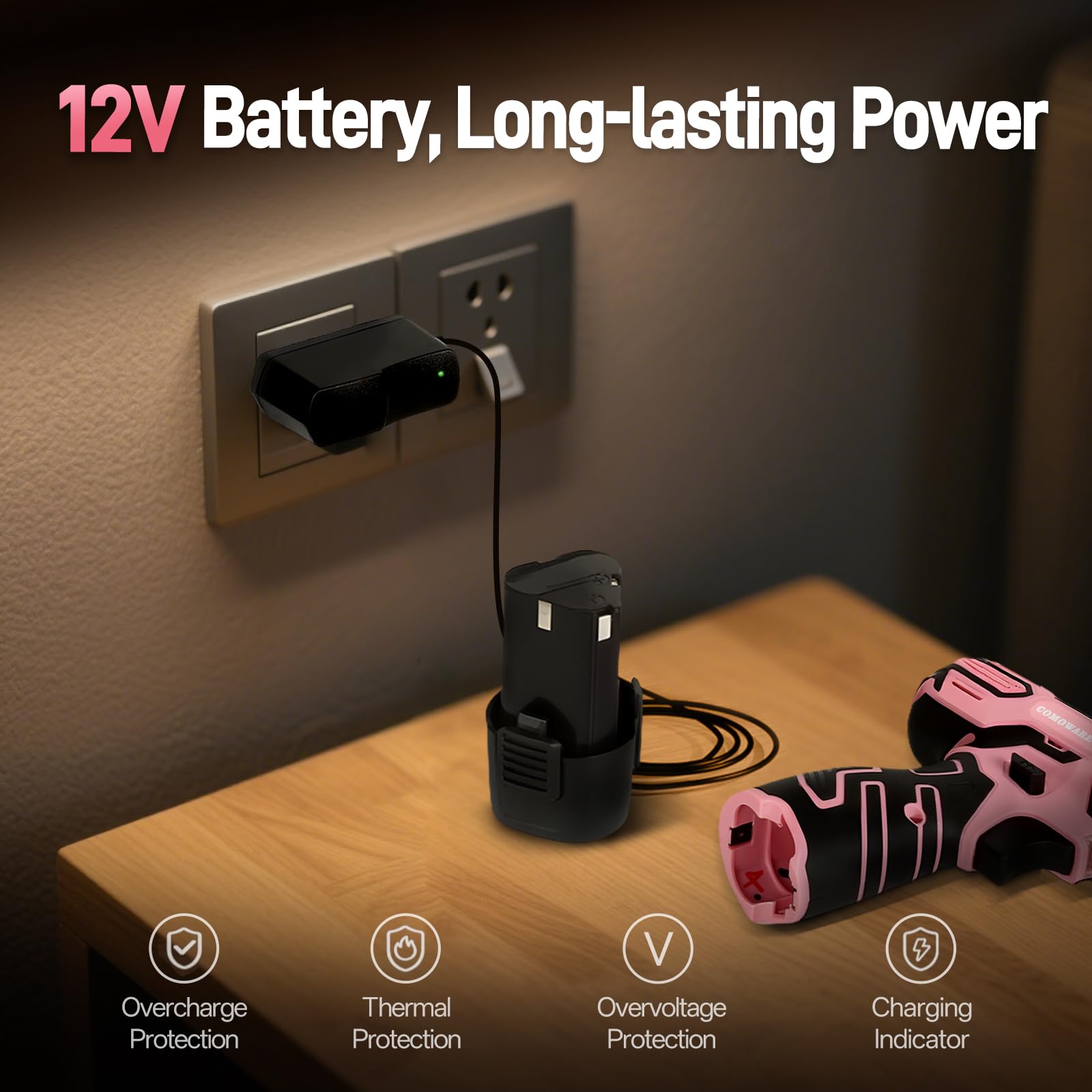 COMOWARE includes drill bits, hammer, and wrench for home projects.