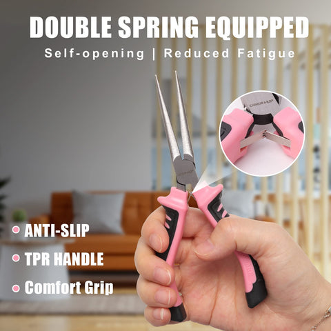 COMOWARE mini long nose pliers reaching tight spaces with control.