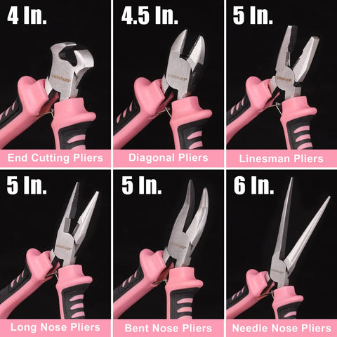 COMOWARE needle nose pliers with slim tips for delicate components.
