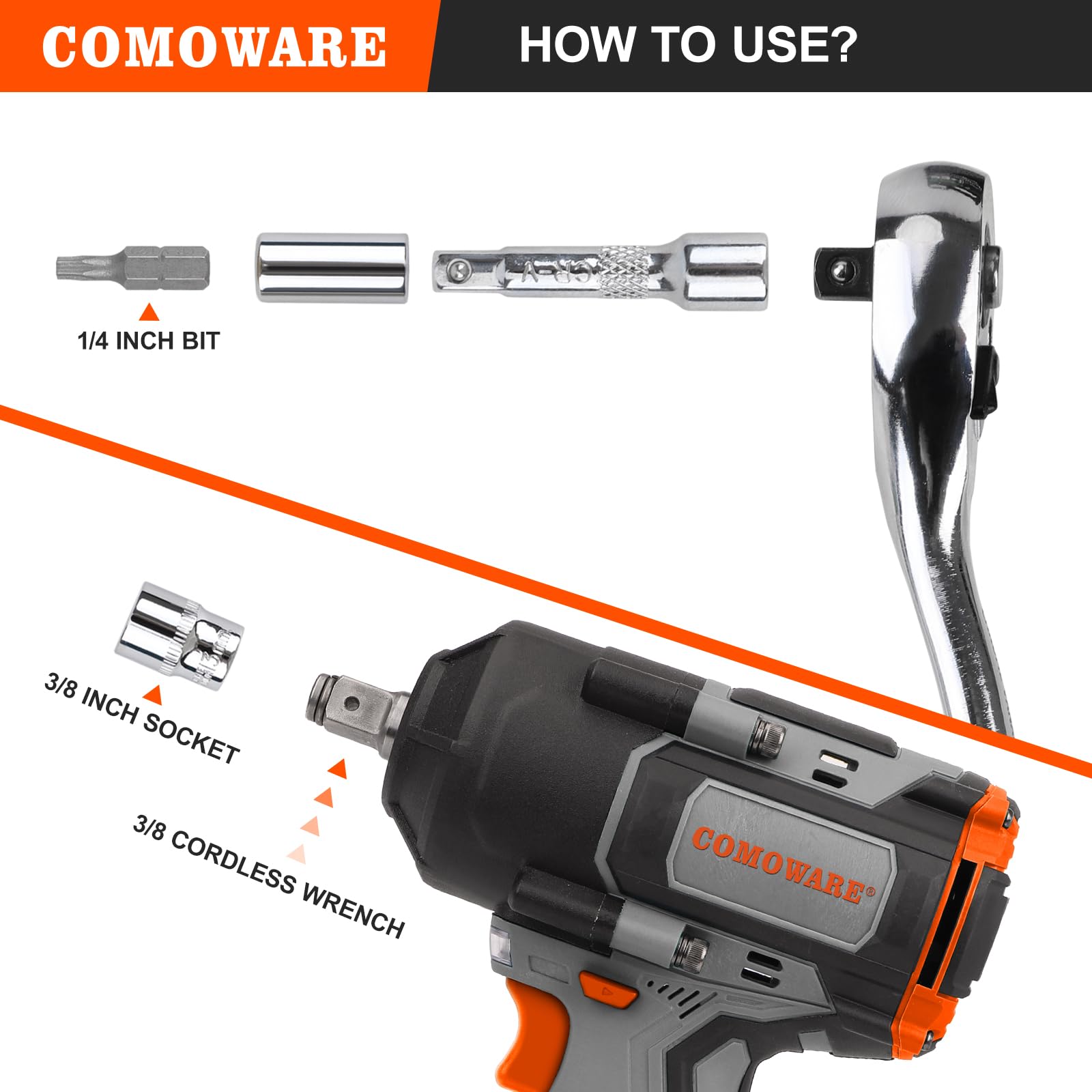 COMOWARE SAE and metric sockets for versatile automotive and home repairs