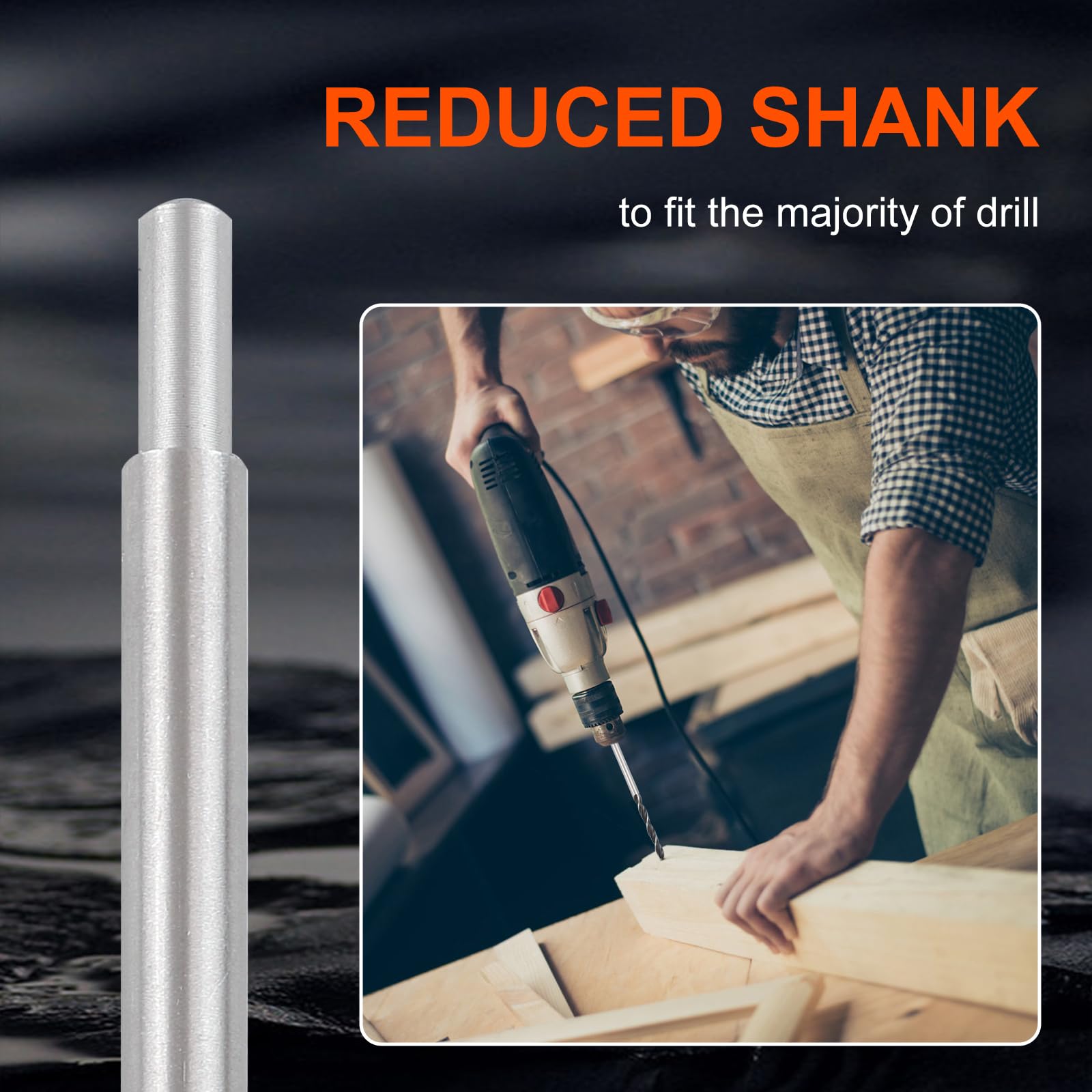 COMOWARE long bits compatible with bench, hand, and electric drills.