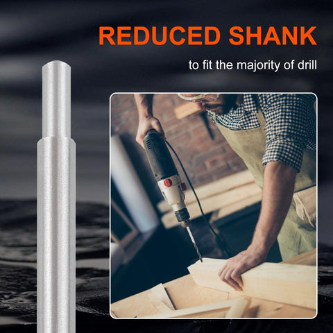 COMOWARE long bits compatible with bench, hand, and electric drills.