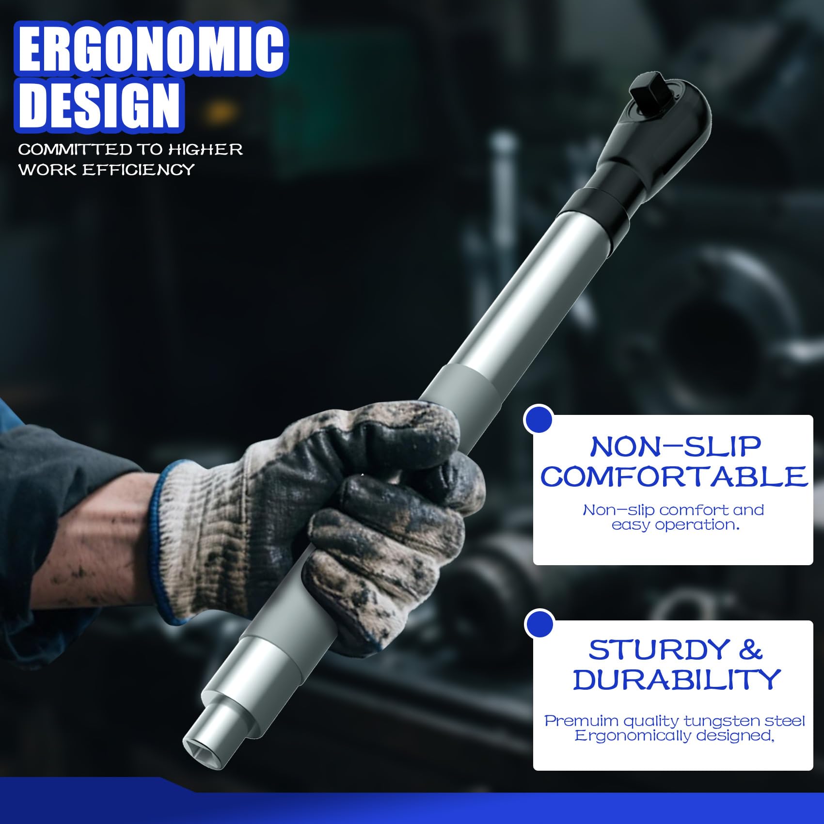 Compact right-angle wrench with non-slip grip for precise control.