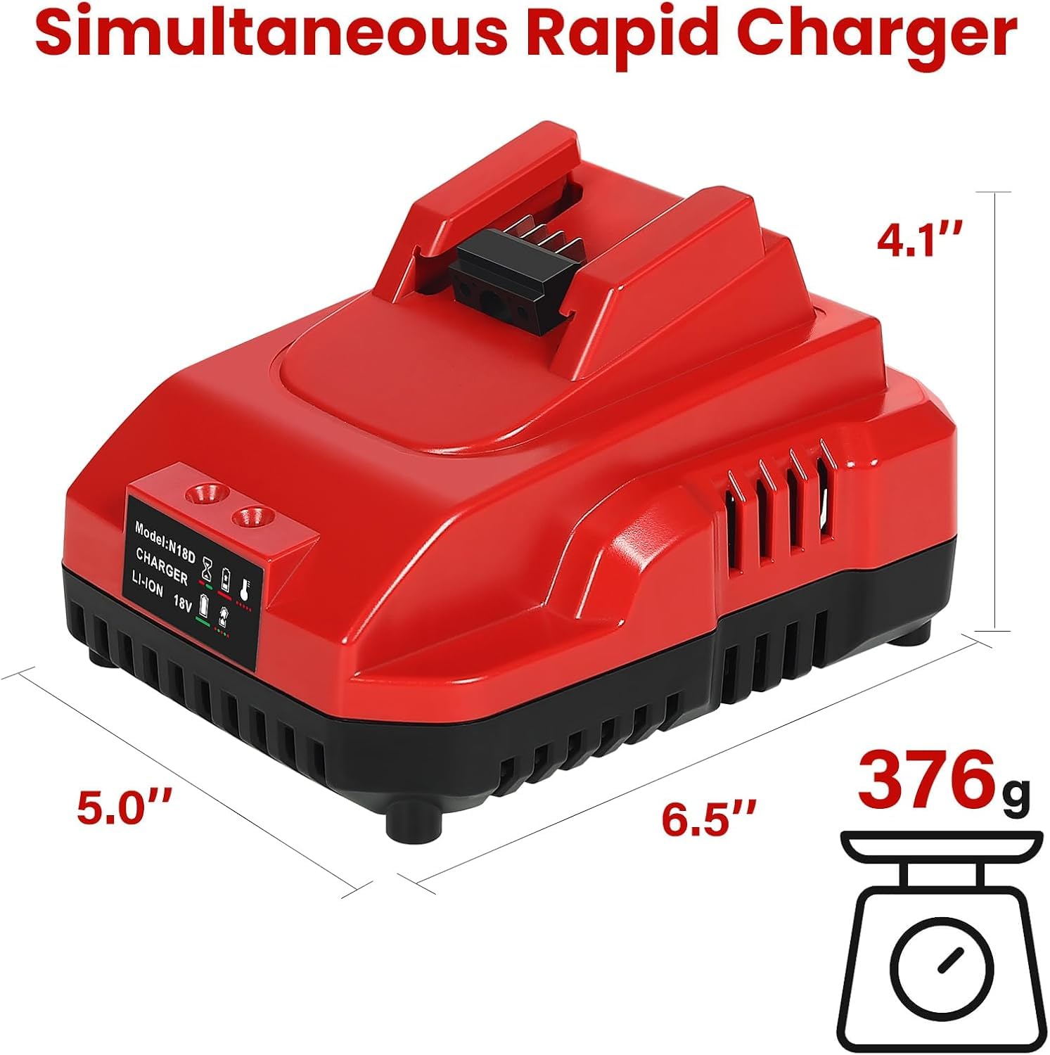 COMRGIKE Rapid Charger Station M18 safety system protects against overcharging and overheating