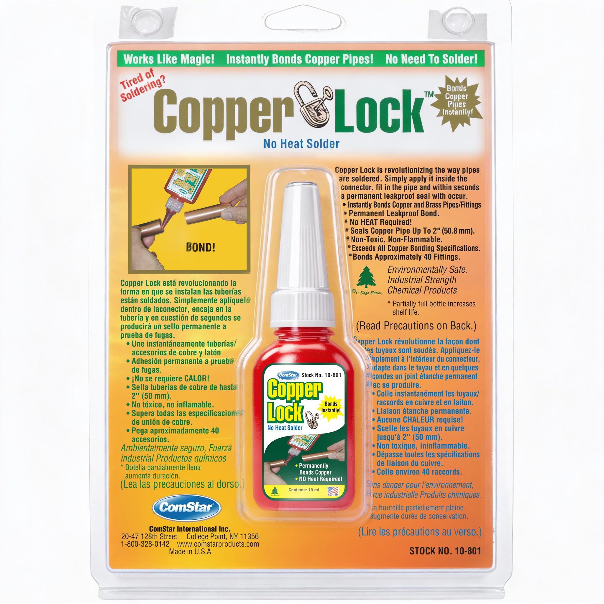 ComStar Copper Lock instant-bond seal delivers fast leak repair for HVAC systems.