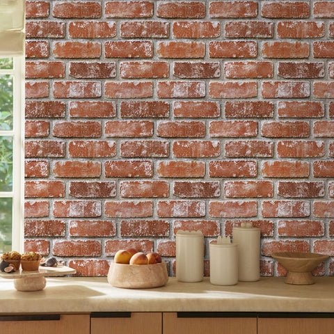 COMSTICKC 3D brick panel installation demonstrates easy peel-and-stick use