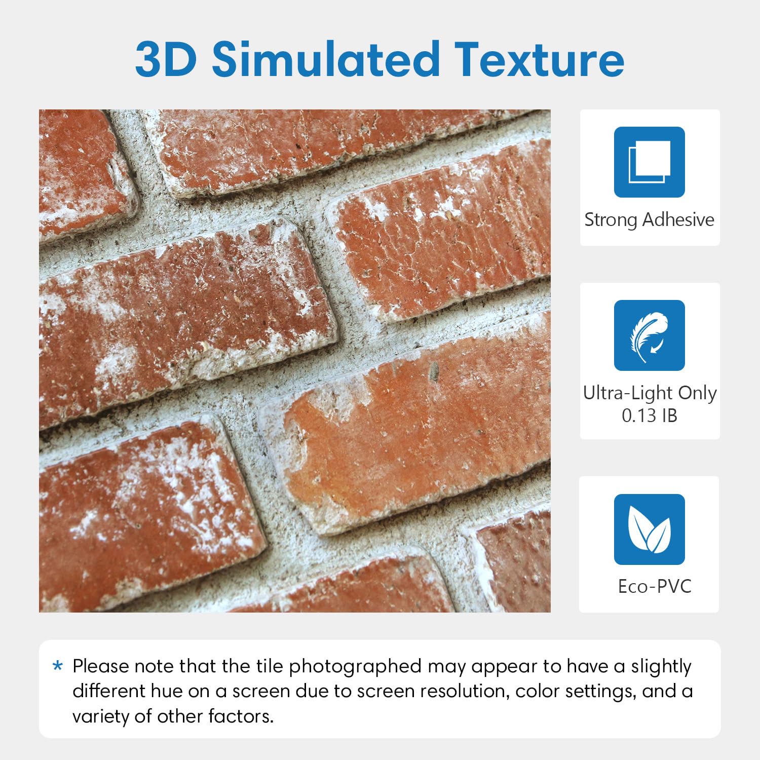 COMSTICKC 3D brick panel adds warm orange-red tone to living spaces