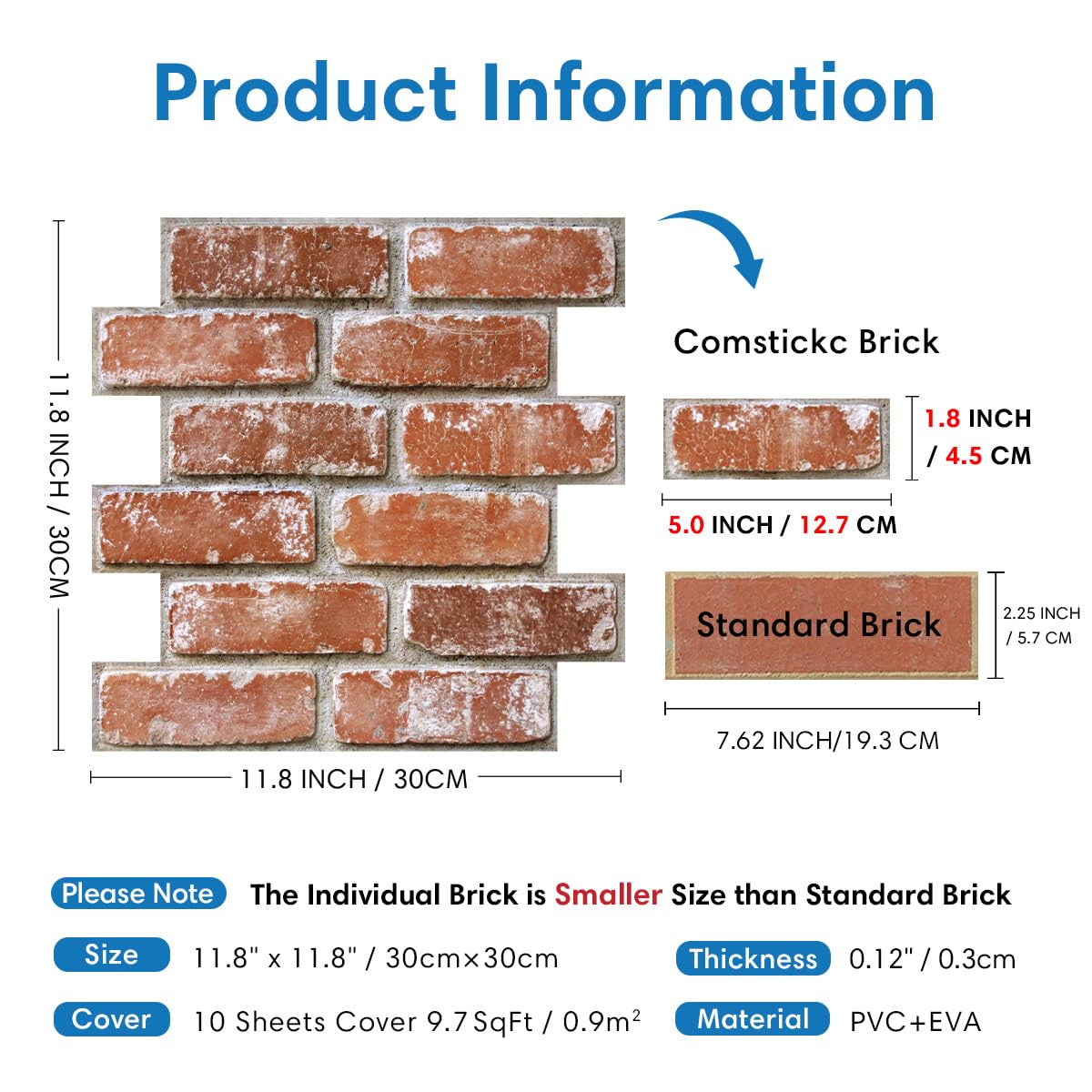 COMSTICKC 3D brick panels function well as kitchen backsplashes
