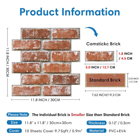 COMSTICKC 3D brick panels function well as kitchen backsplashes