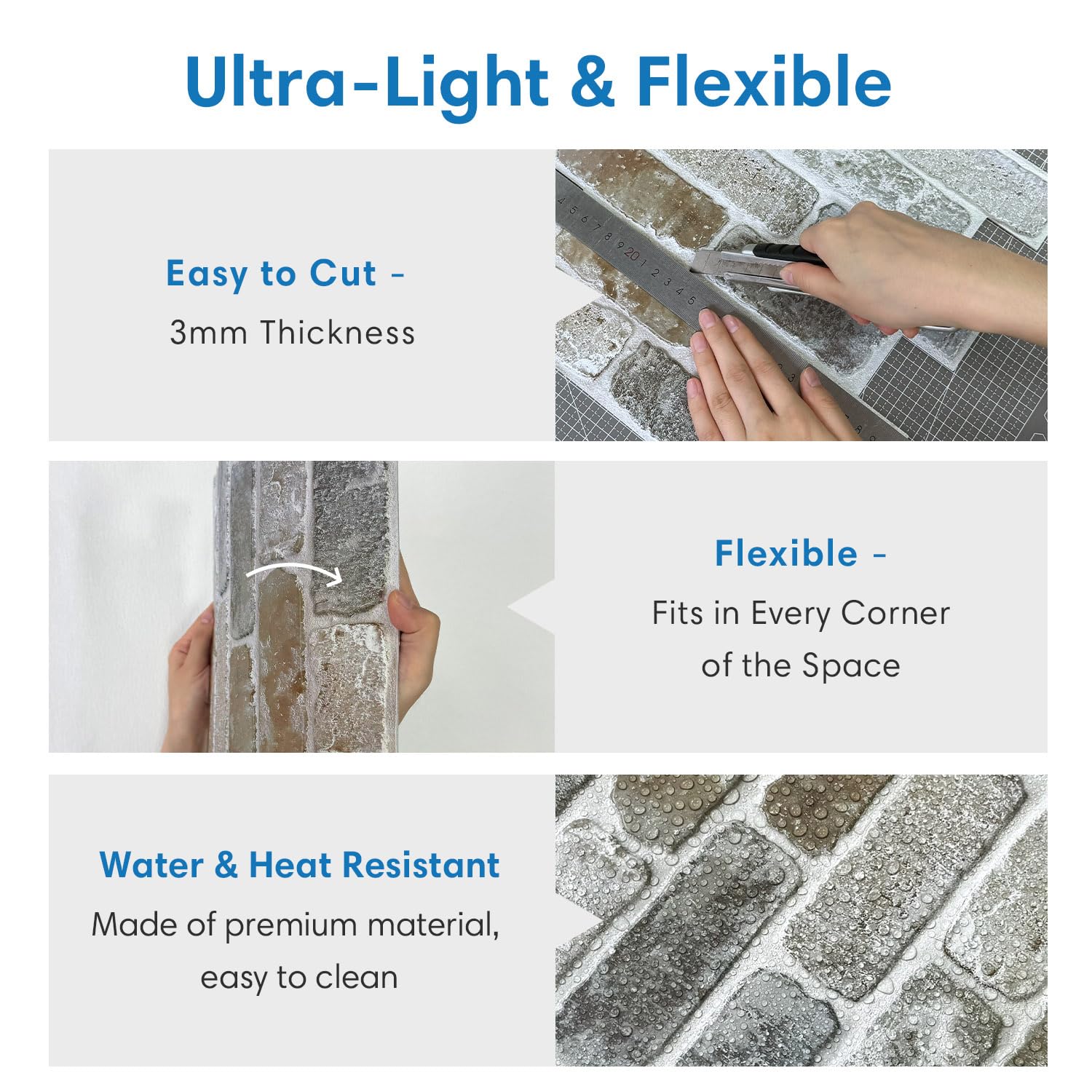 COMSTICKC 3mm-thin brick panel ideal for lightweight, flexible DIY projects.