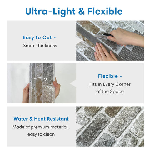 COMSTICKC 3mm-thin brick panel ideal for lightweight, flexible DIY projects.