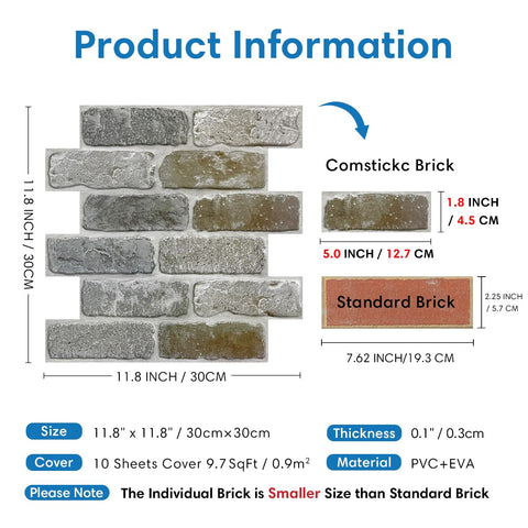 COMSTICKC small brick detail adds subtle texture to feature walls.