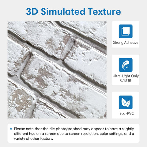 COMSTICKC small brick size detail delivers authentic texture with lighter weight.