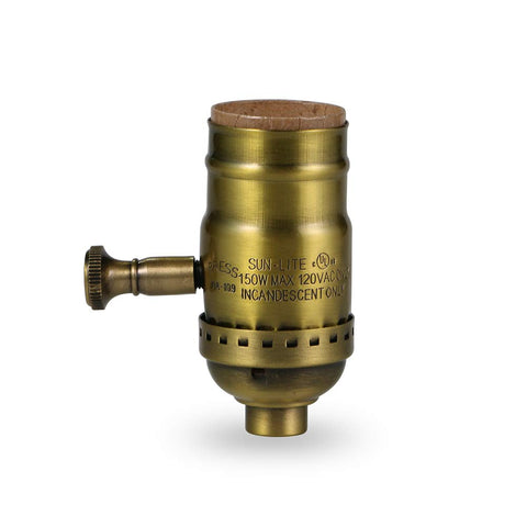 Comyan antique dimmer socket in brass for vintage pendant lighting in living rooms.