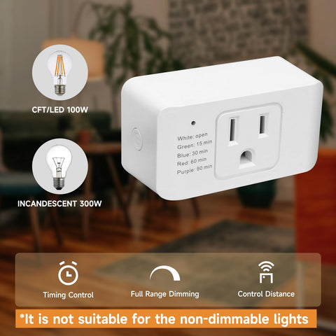 Comyan dimmer timer feature enables scheduled lighting for evenings.
