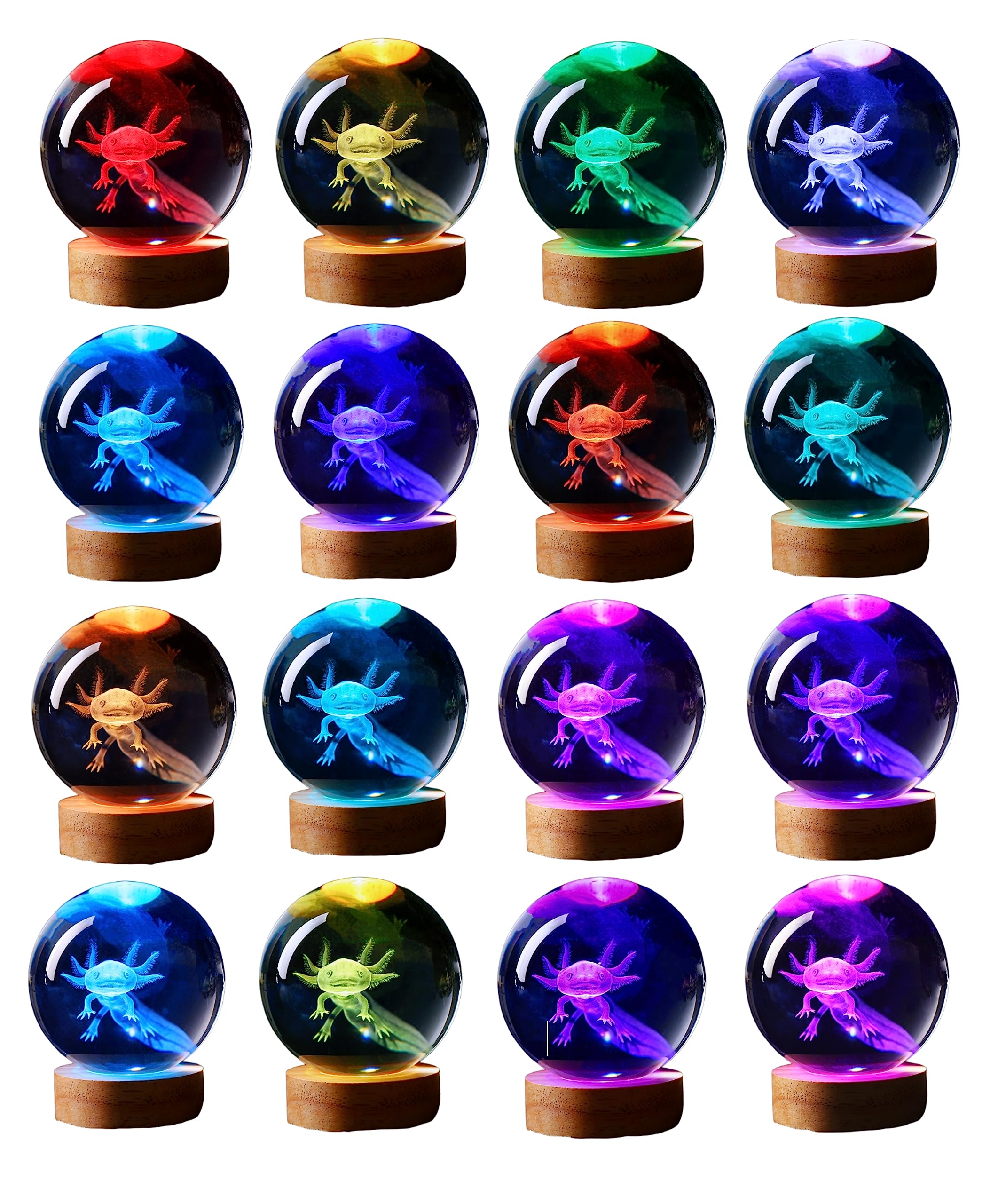 Conalisk wooden base supports the LED night light with stable display.