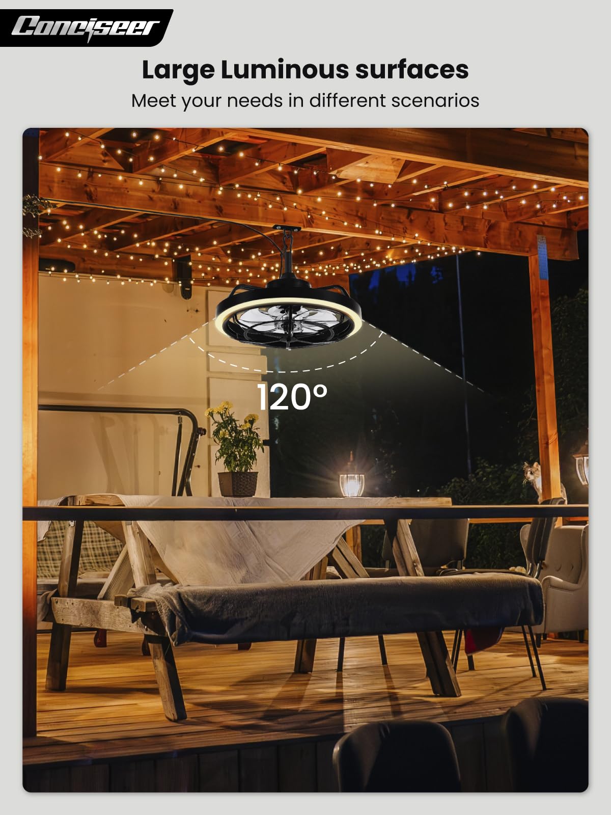 Conciseer 18W LED with 3 color temperatures for ambiance