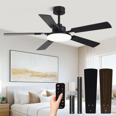 Conciseer 52-inch ceiling fan with remote control for easy lighting and airflow adjustment