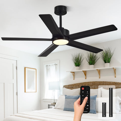 Conciseer 52-inch ceiling fan with light and remote for enhanced living room comfort.