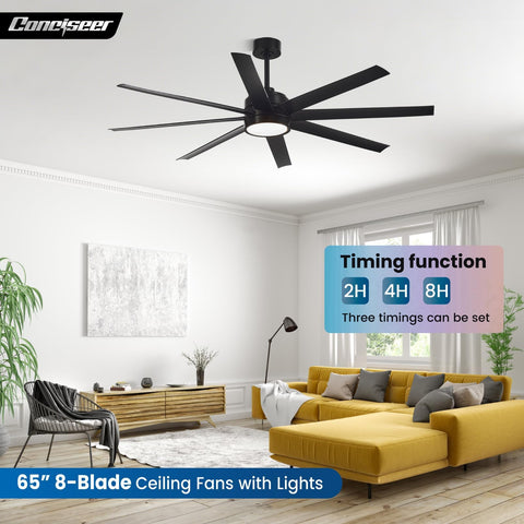 Conciseer 65-inch fan in a bedroom promoting restful airflow