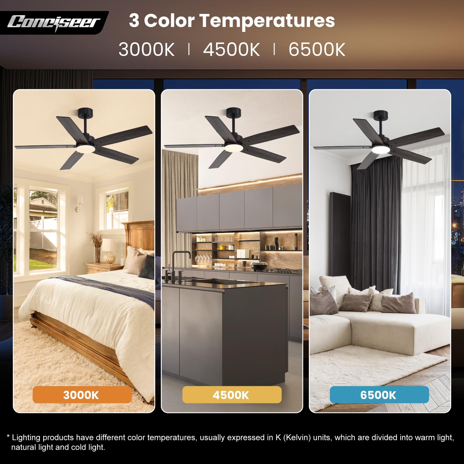 Conciseer quiet DC motor delivers smooth operation and low noise.