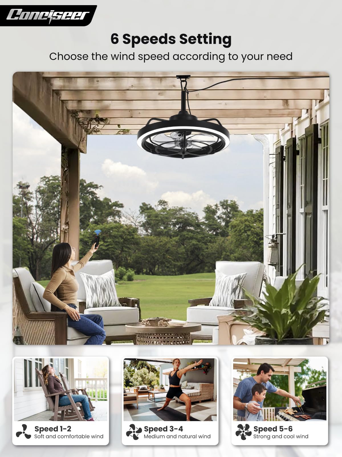 Conciseer rust-resistant ABS blades ensure durability in all weather