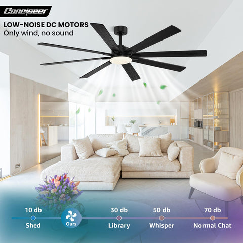 Conciseer super-thin ceiling fan fits modern interiors with a slim profile.
