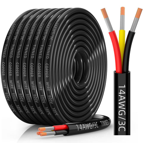 CONEPY 14/3 wire 30ft three-conductor view for reliable low-voltage power in automotive and marine.