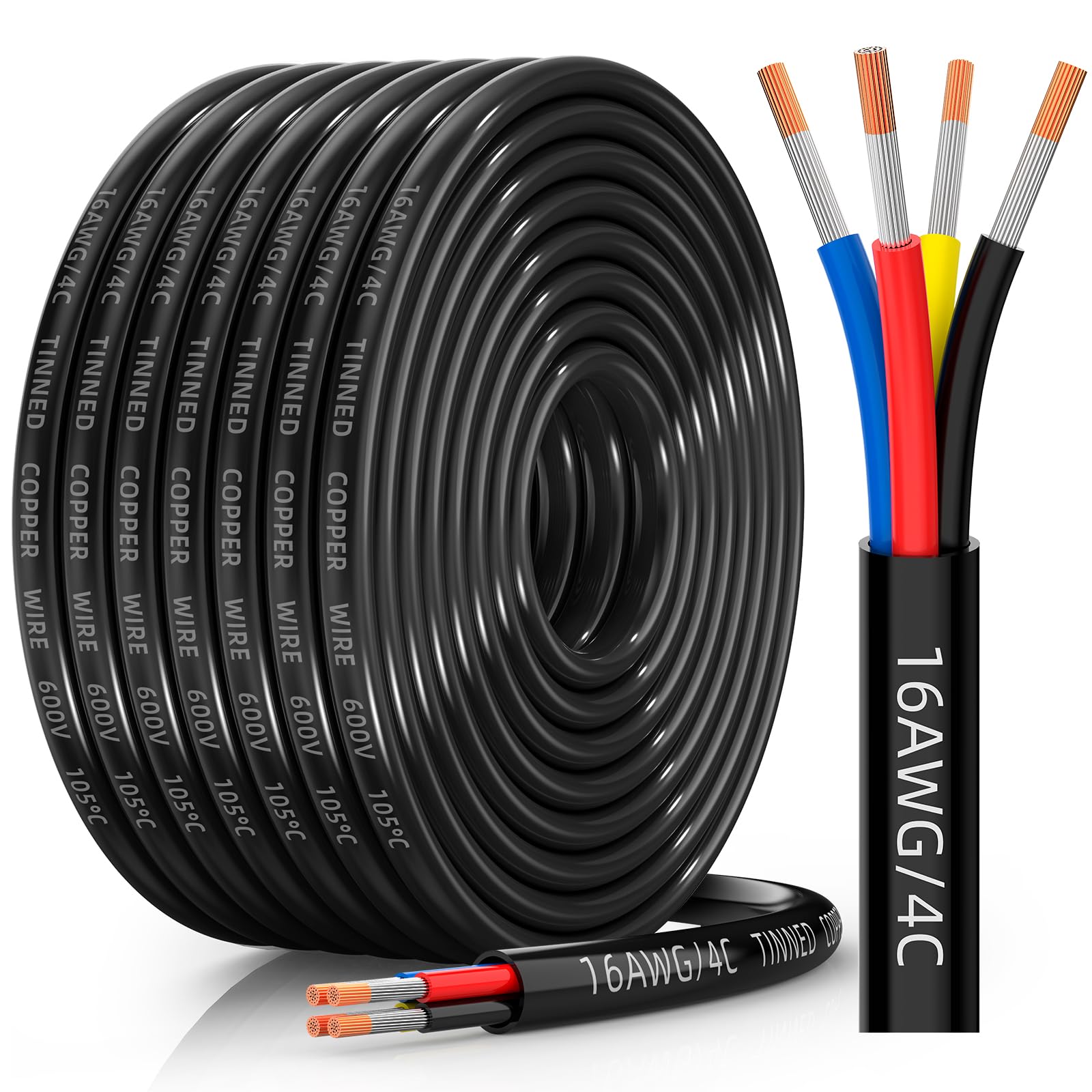 CONEPY 16/4 wire close-up shows tinned copper strands for steady low-voltage power.