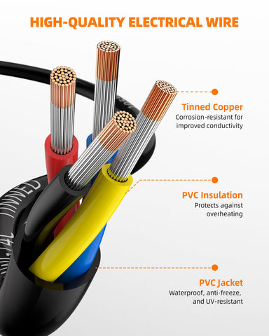 CONEPY 16AWG four-conductor wire on a 50ft spool for flexible installations