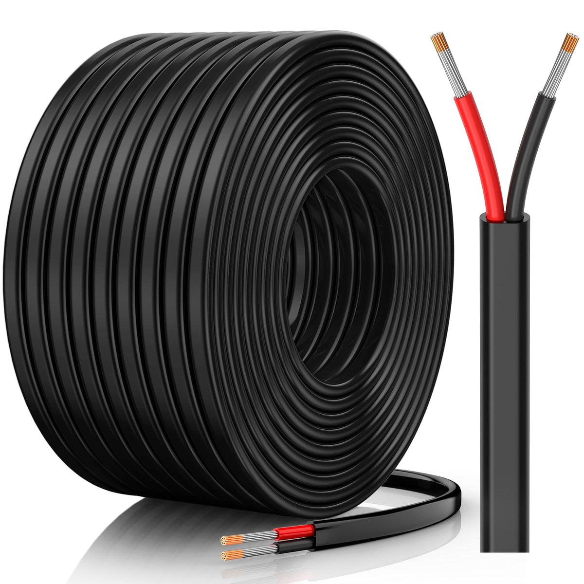 CONEPY 18 AWG wire coil close-up showing flexible tinned copper strands