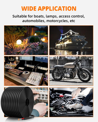 CONEPY versatile 12-2 wire suitable for LED strips, solar, RV, and marine projects
