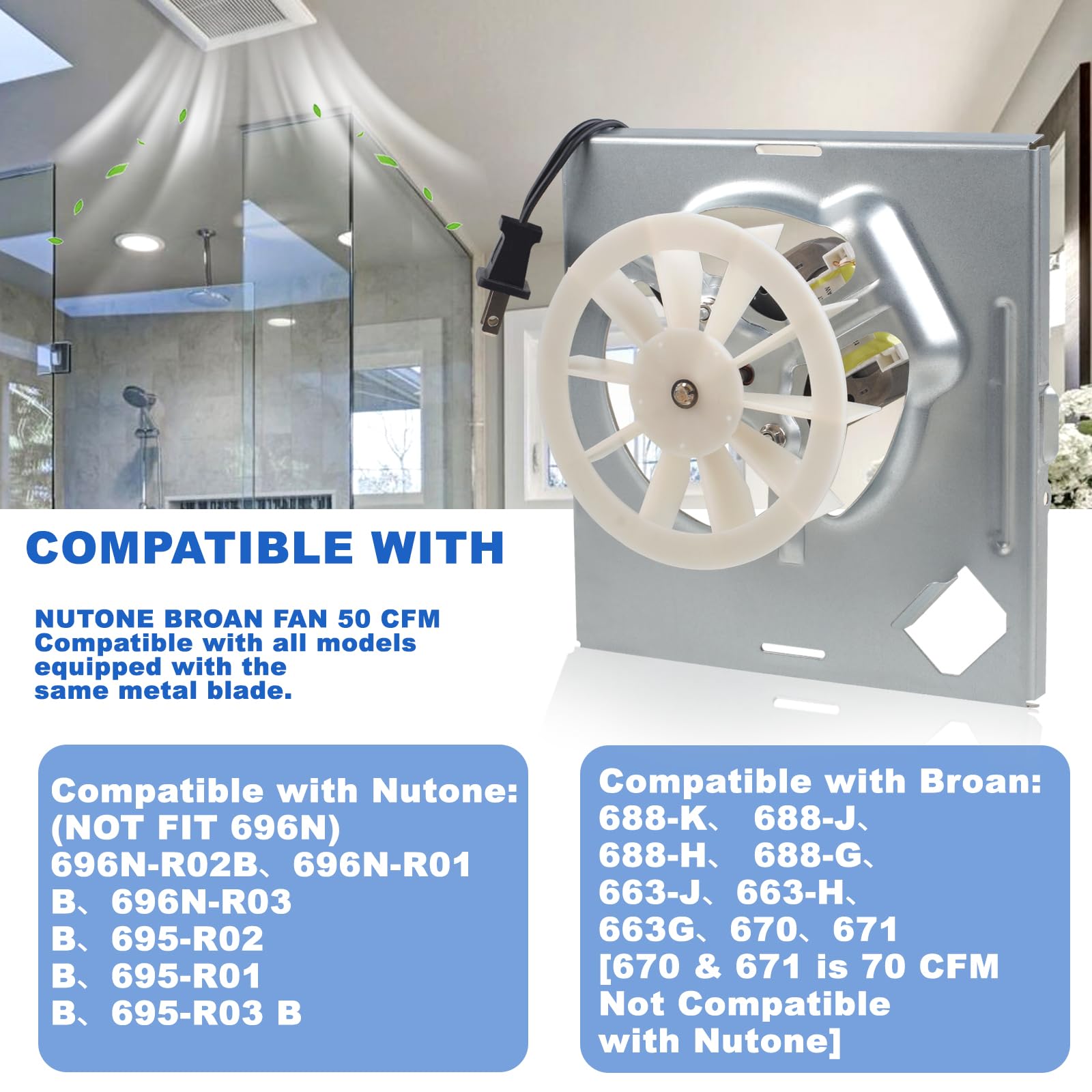 Front view of CONGKAILU S97012026 fan assembly showing compact design.