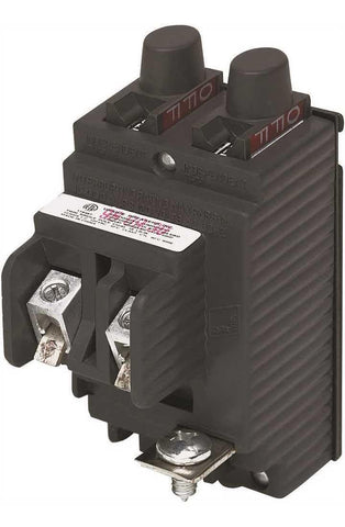 Connecticut Electric UBIP2020 twin 20A breaker side view enables easy installation.