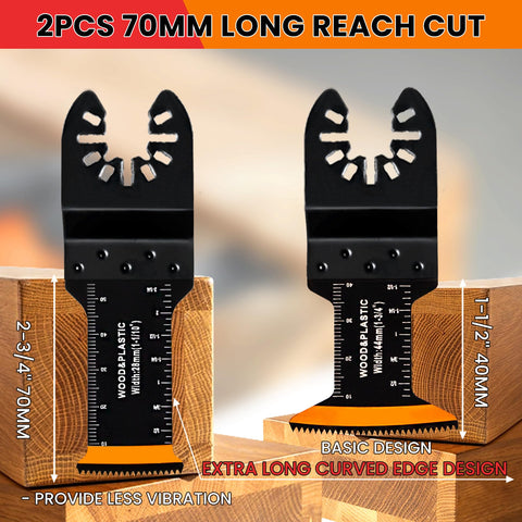 CONNOO arc edge blades long reach for tight space cuts.