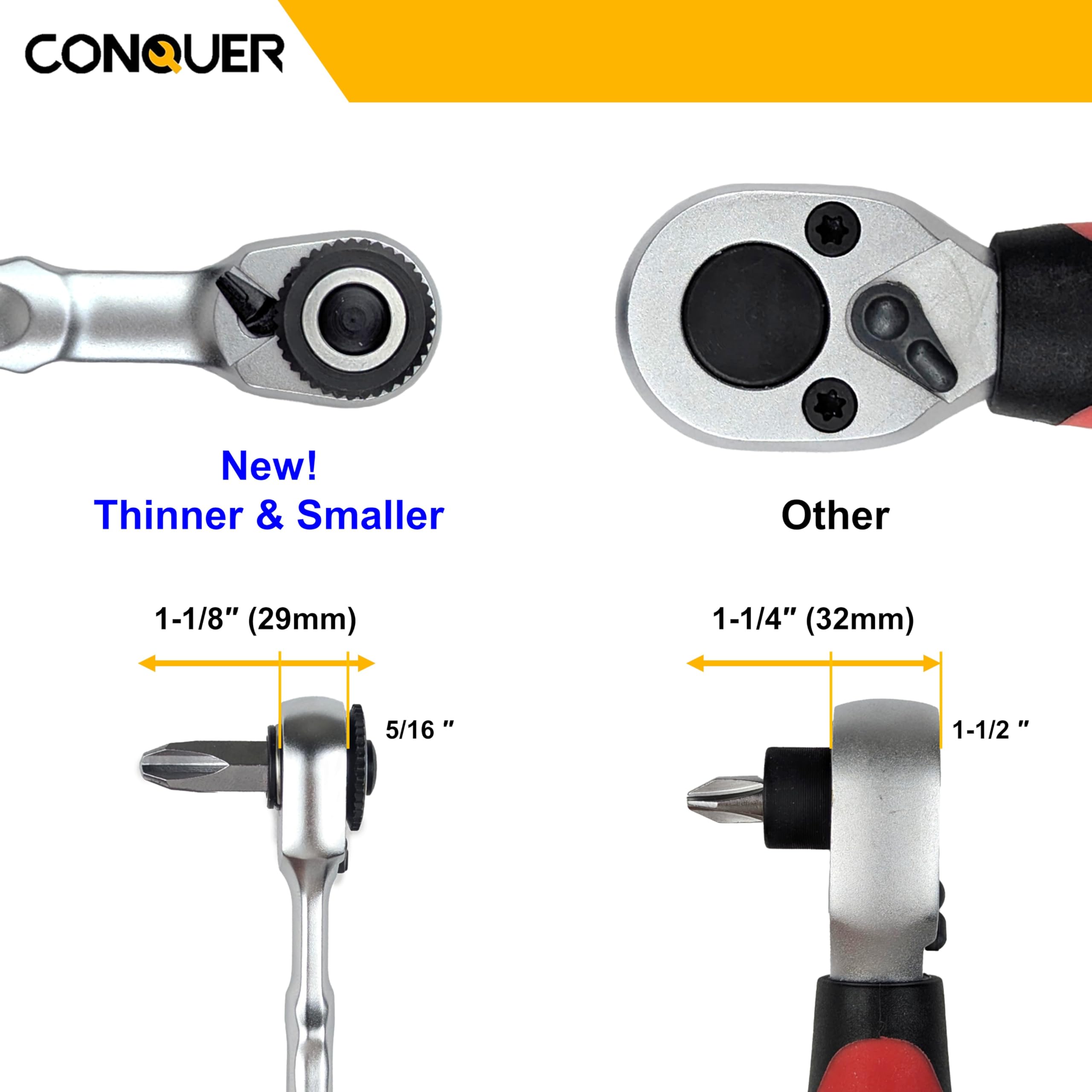 CONQUER Mini Combo 115mm length balances control and reach in engine bays.